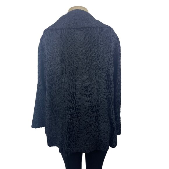 Vintage Marshall Field & Company Womens Black Teddy Coat - Picture 3 of 9